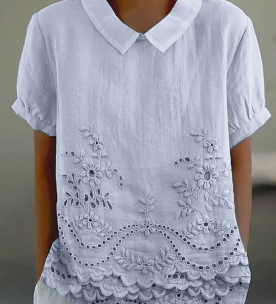 Zsófia| Virágmintás Hímzett Ing