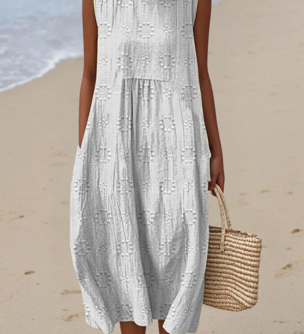 Réka | Hímzett midi ruha
