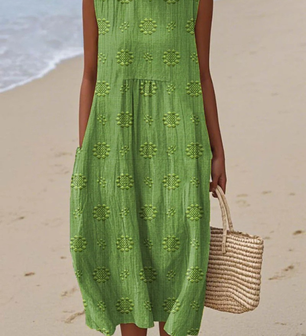 Réka | Hímzett midi ruha