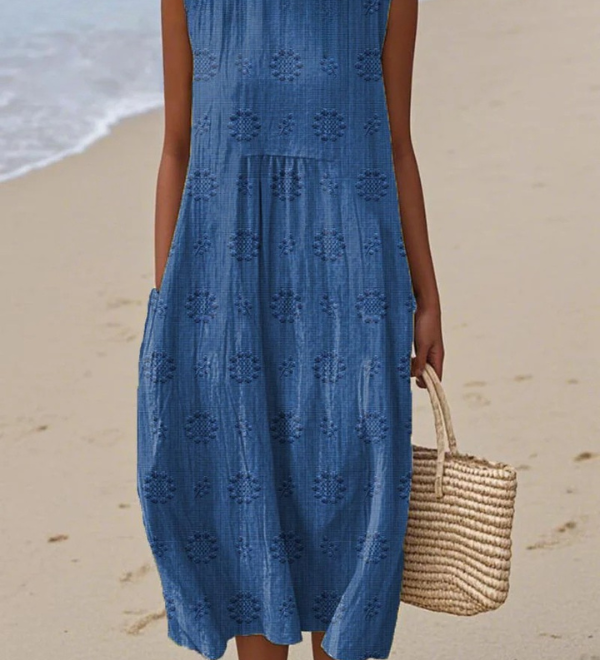 Réka | Hímzett midi ruha