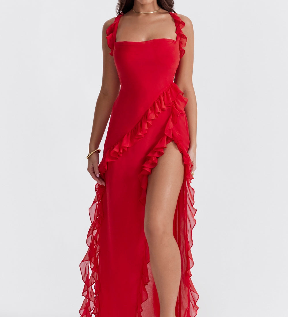 Dalia | Vestido longo com babados