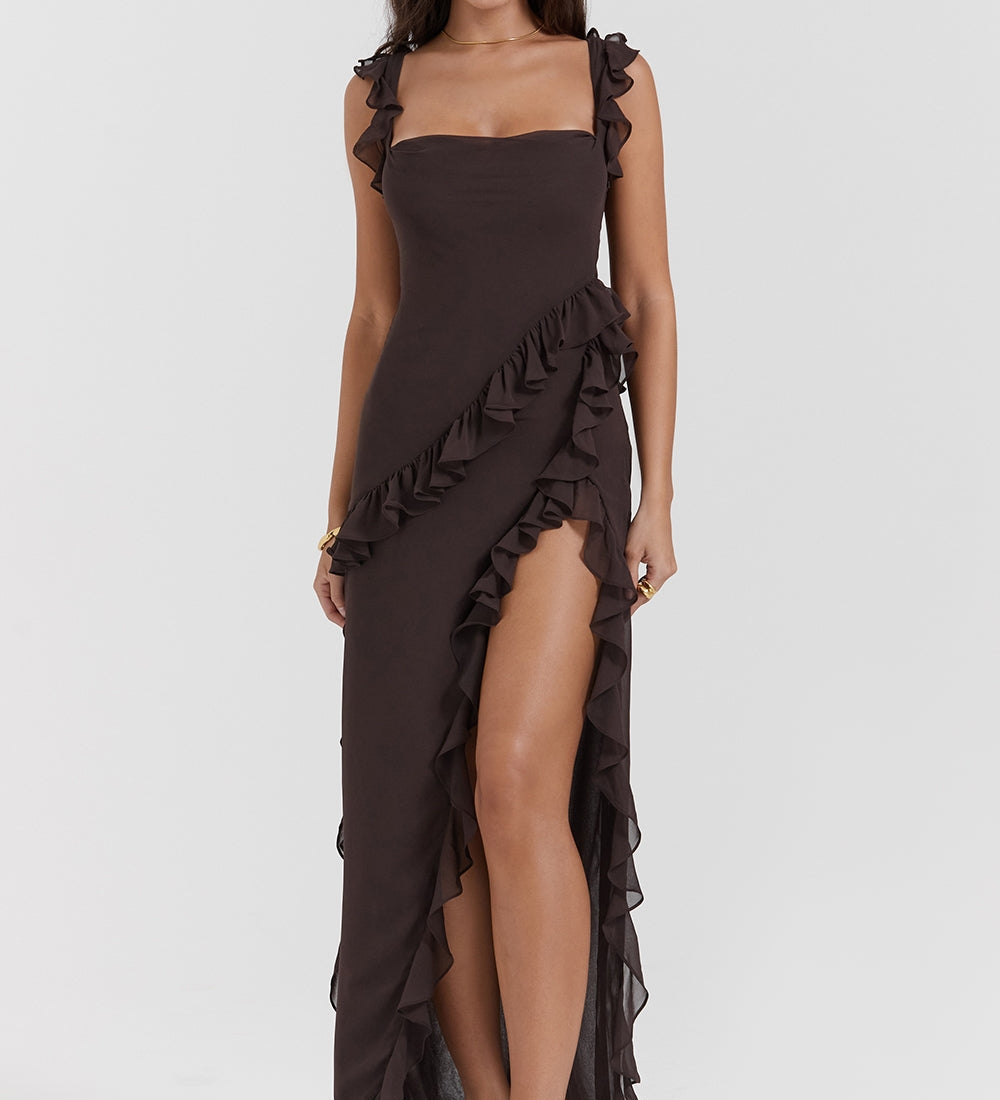 Dalia | Vestido longo com babados